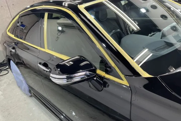 足回りのクリーニング完了でマスキング