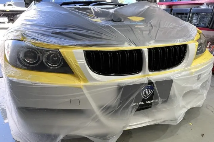 ヘッドライト磨きとマスキング