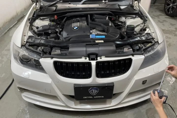 ヘッドライト表面を溶かす