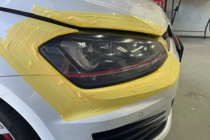 ヘッドライトの水研ぎ