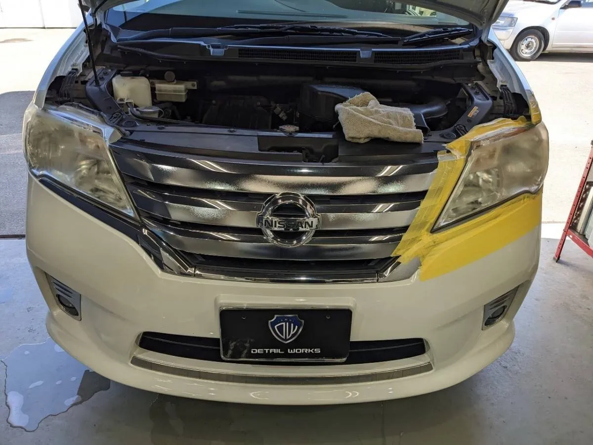 施工内容は「ヘッドライト研磨+ダブル施工」