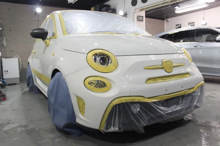 アバルトのフルマスキング後の磨き