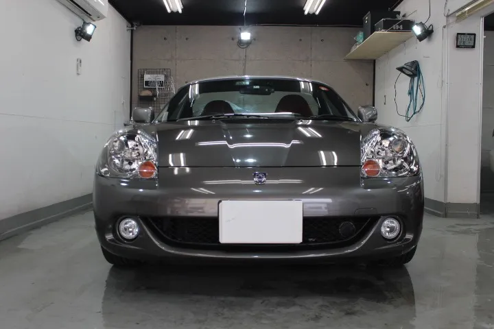 MRSのヘッドライトの黄ばみ処理