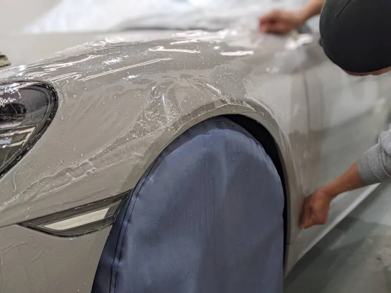 ポルシェ718スパイダーのプロテクションフィルムのプレカットデータ