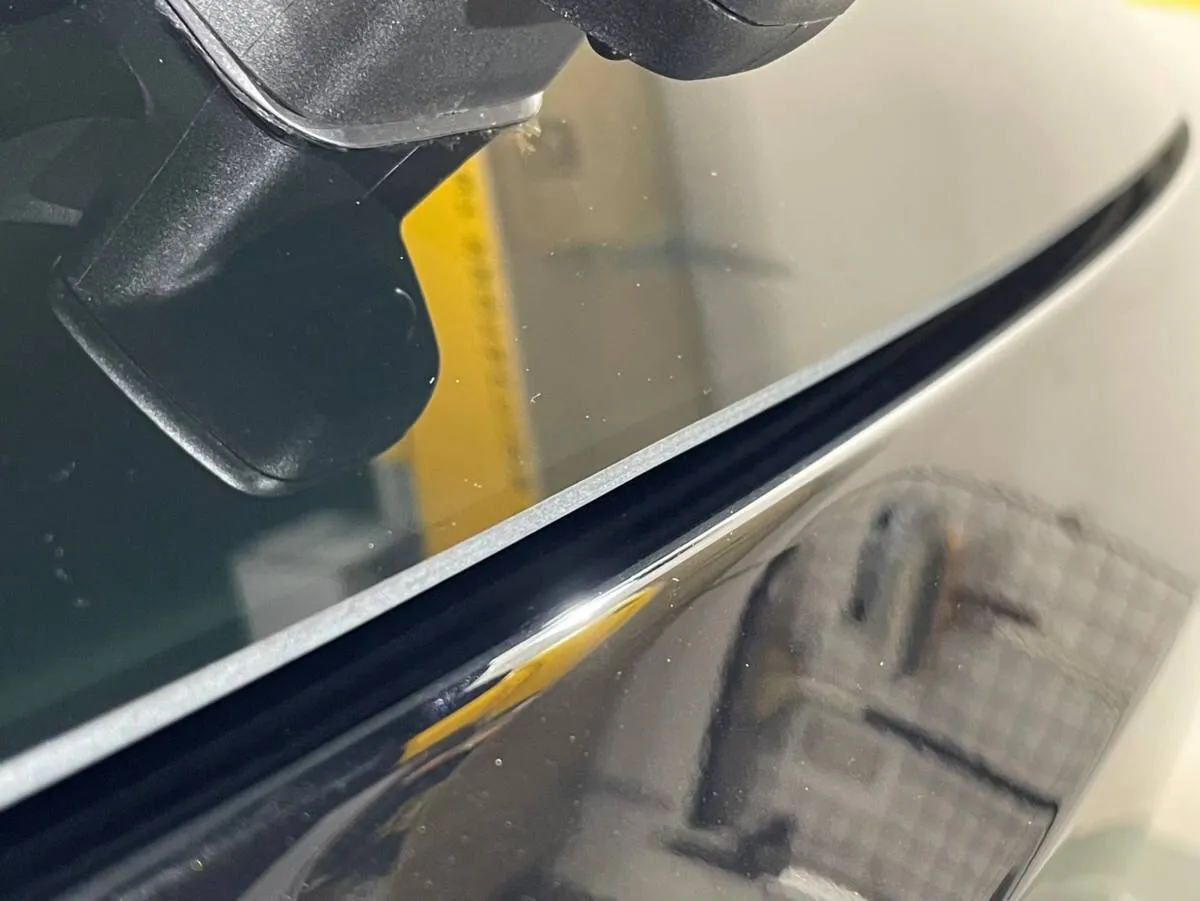 リアガラス下のウロコが取れない