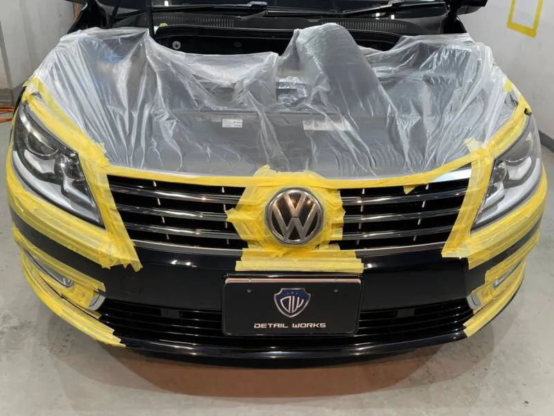 VW/CCのヘッドライト研磨のフルマスキング