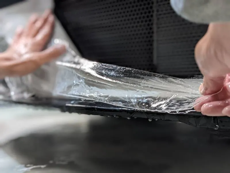 ポルシェのフロントバンパーのプロテクションフィルム施工例