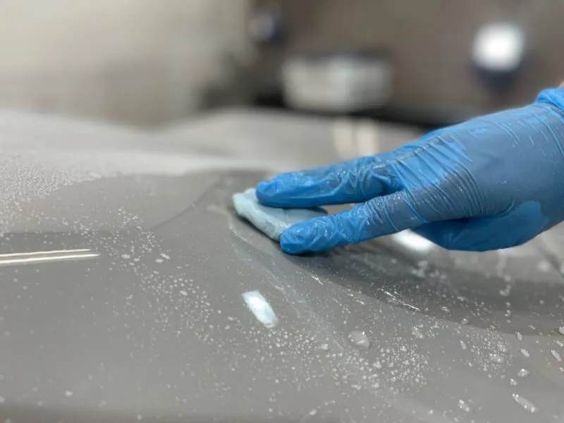 相模原からお越しのポルシェ718スパイダーのコーティングとプロテクションフィルム