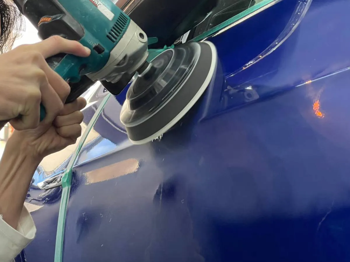 エアサンダーとシングルポリッシャーで直す肌目