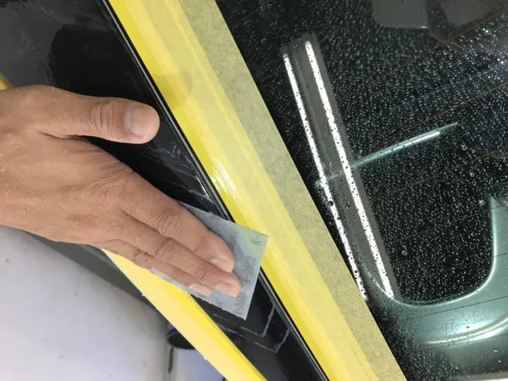 SLKのピラーの研磨