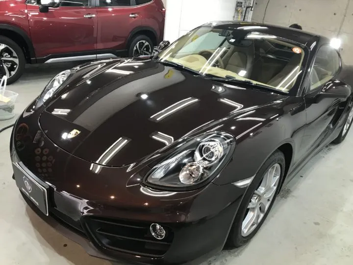 東京からお越しのポルシェ981ケイマンのコーティング完了