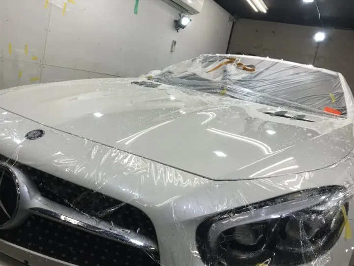 東京都杉並区のメルセデスベンツSLのプロテクションフィルム施工例