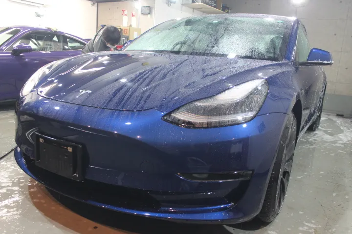 テスラモデル3/パフォーマンスのカーコーティング施工を神奈川県秦野市