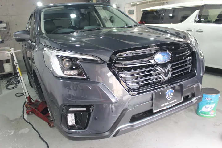 神奈川県相模原市よりご来店の新車スバルフォレスターへボディコーティング