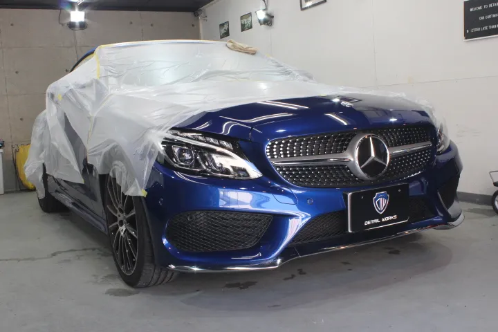 MercedesBenzC300カブリオレのソフトトップ(幌)のコーティング