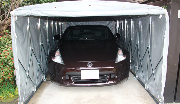 アコーディオン車庫の設置